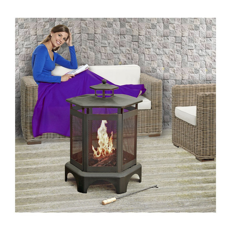 Fleecedeken gekleurd stiksel - 130x170 cm - paars