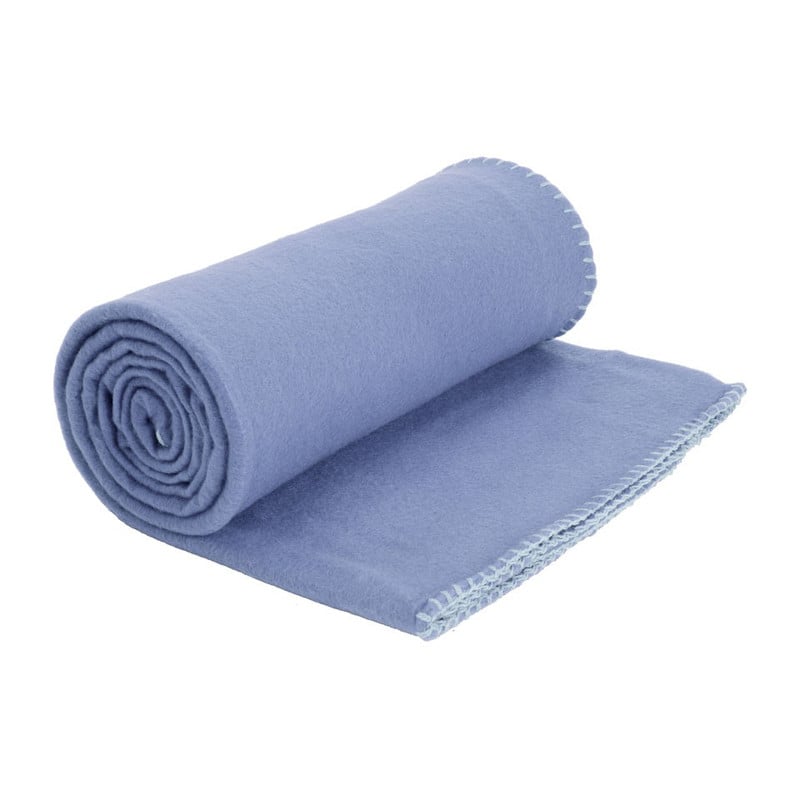 Fleecedeken gekleurd stiksel - 130x170 cm - blauw