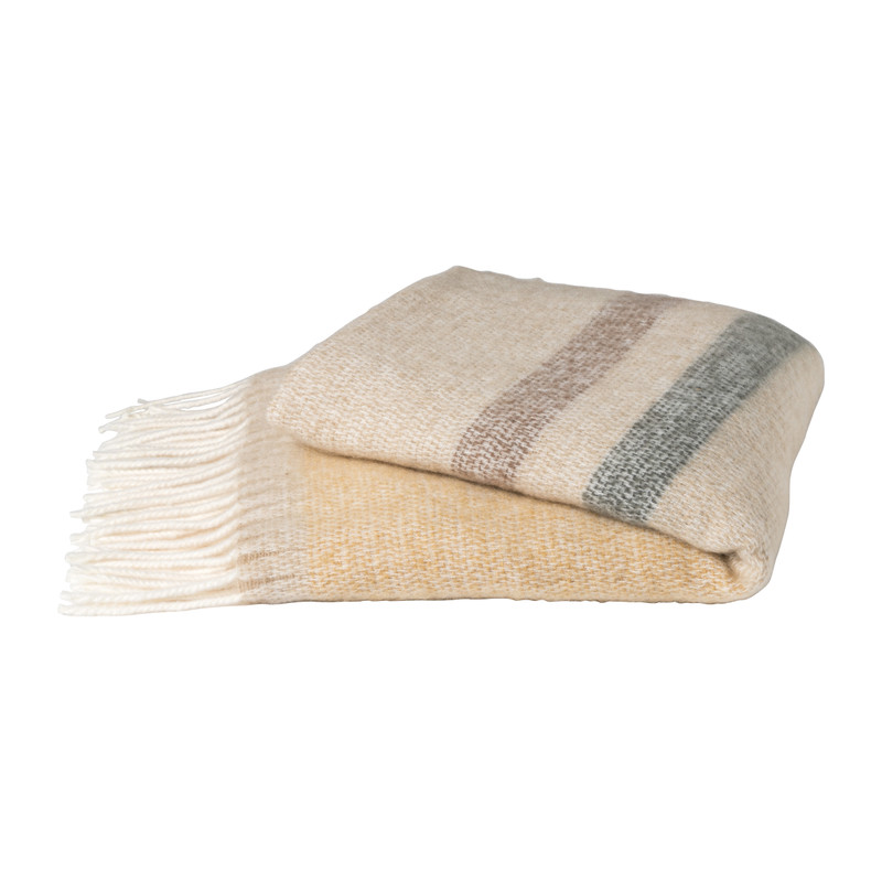 Plaid streep - oker - 150x125 cm