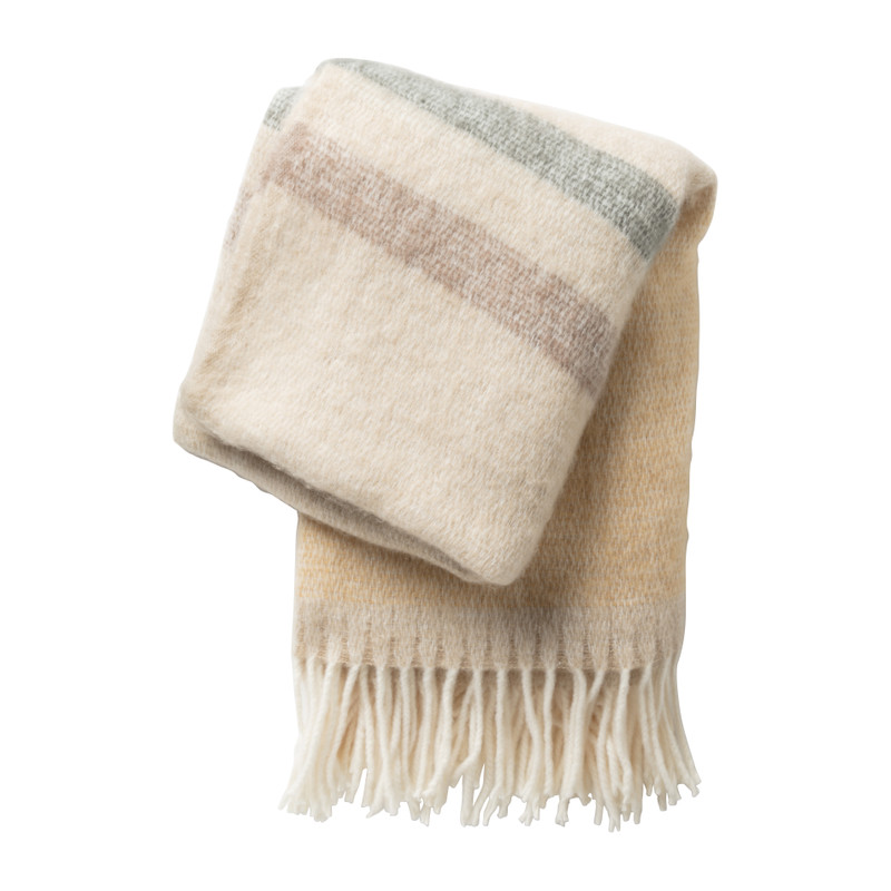 Plaid streep - oker - 150x125 cm