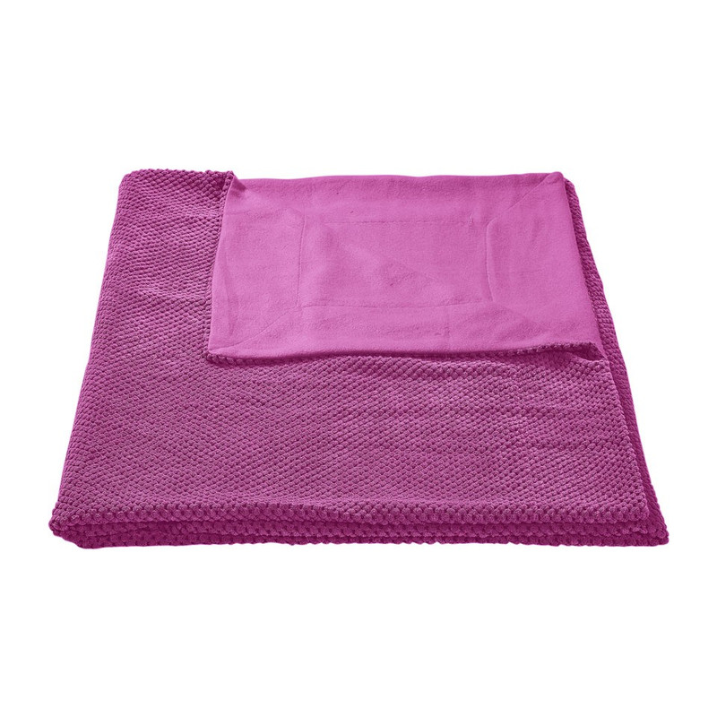 Plaid blokje - fuchsia - 130x160 cm