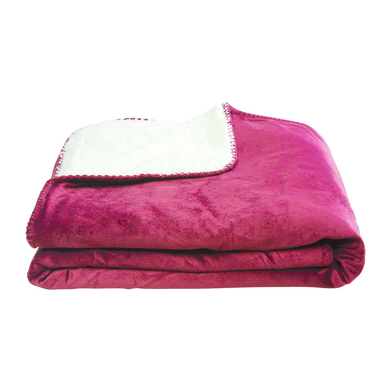 Plaid velours - fuchsia - 180x130 cm