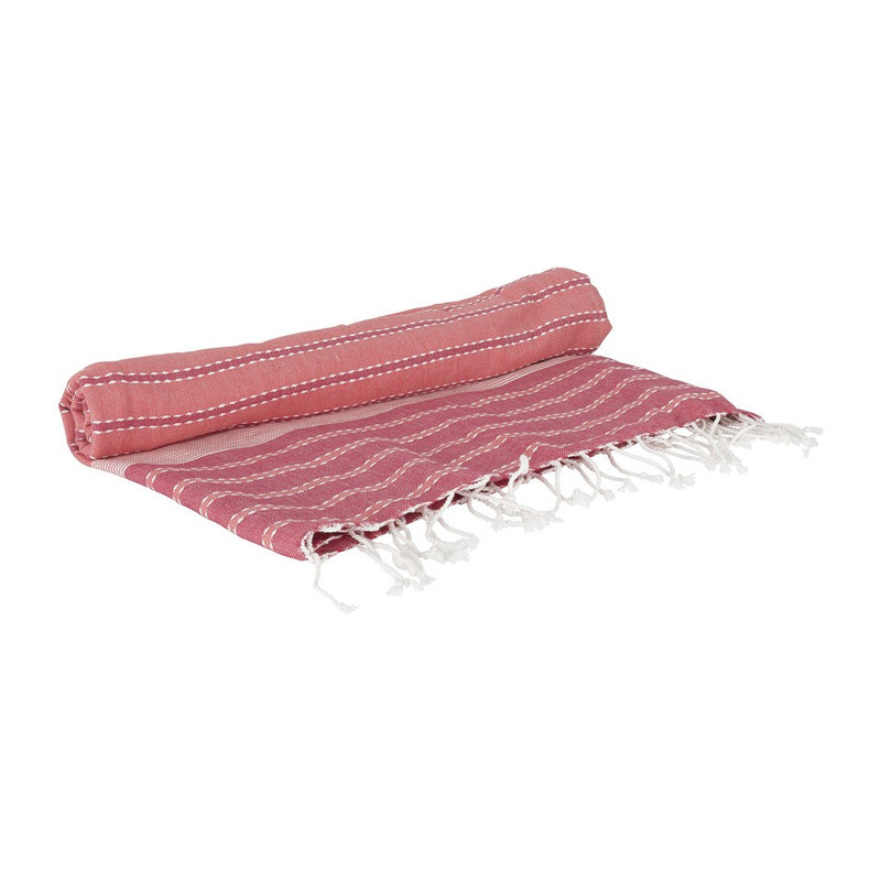 Hamamdoek streep – rood – 180x100 cm 
