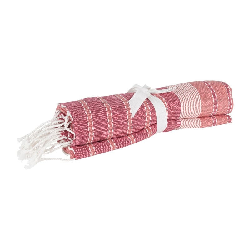 Hamamdoek streep – rood – 180x100 cm 