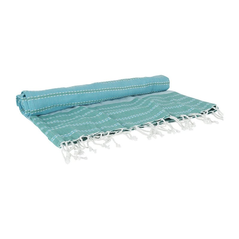 Plaid met franjes - zwart/wit - 130x160 cm 