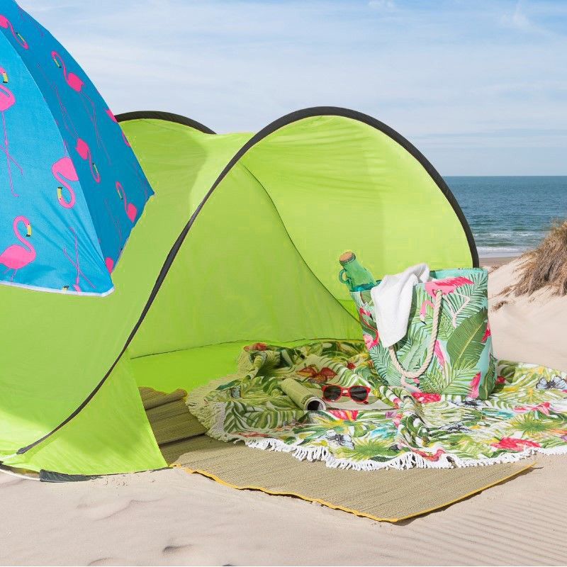 Pop-up strandtentje - groen - 220x113x87 cm