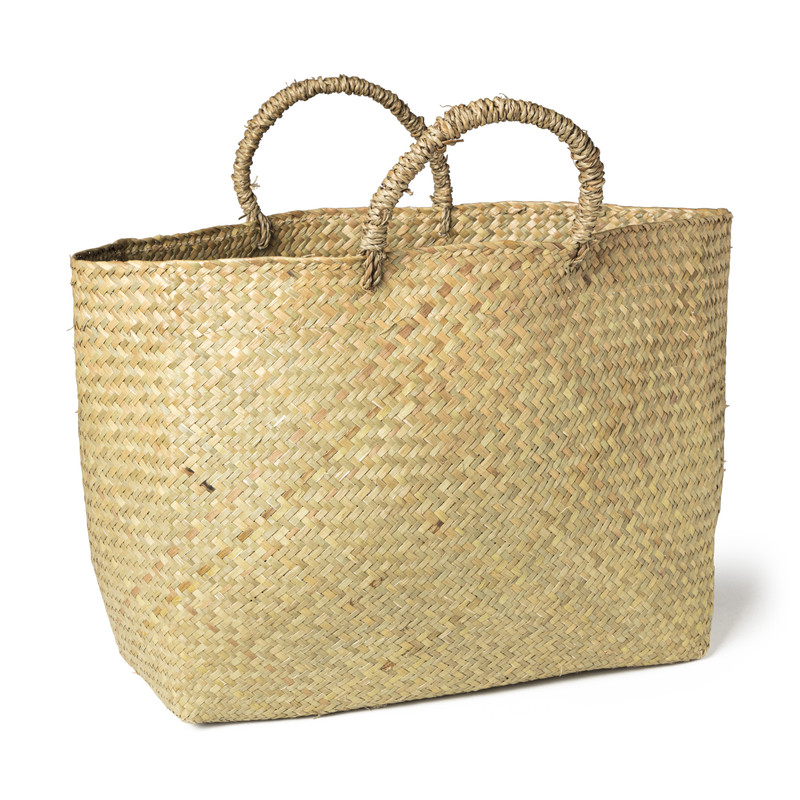 Strandtas Isha - zeegras - 60x15x30 cm