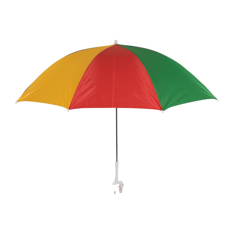 Parasol + klem - 95x85 cm - multikleur