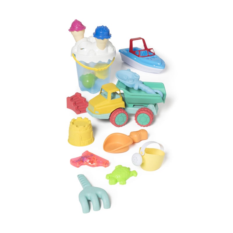 Strandspeelgoed vrachtwagen - multikleur - 28.5x17x16.5 cm
