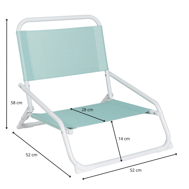 Strandstoeltje Miami - blauw - 58x52x52 cm