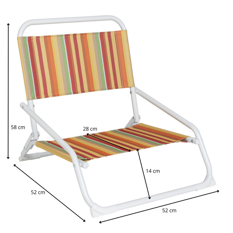 Strandstoeltje Miami - gestreept - 58x52x52 cm