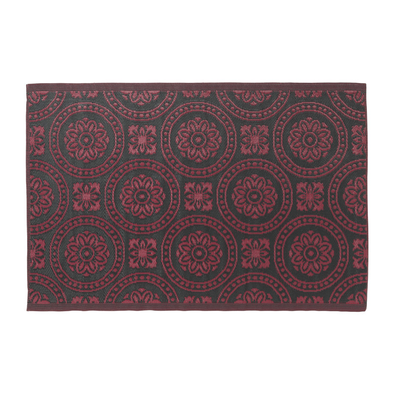 Buitenkleed hestia - rood/zwart - 160x230 cm