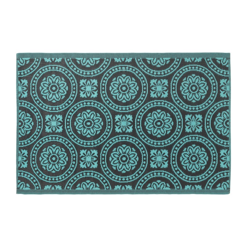 Buitenkleed hestia - blauw/zwart - 160x230 cm