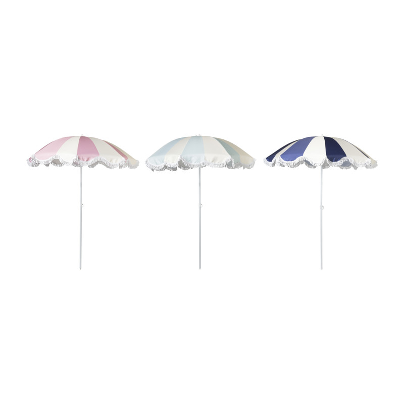 Parasol gestreept - roze/beige - ø160x180 cm