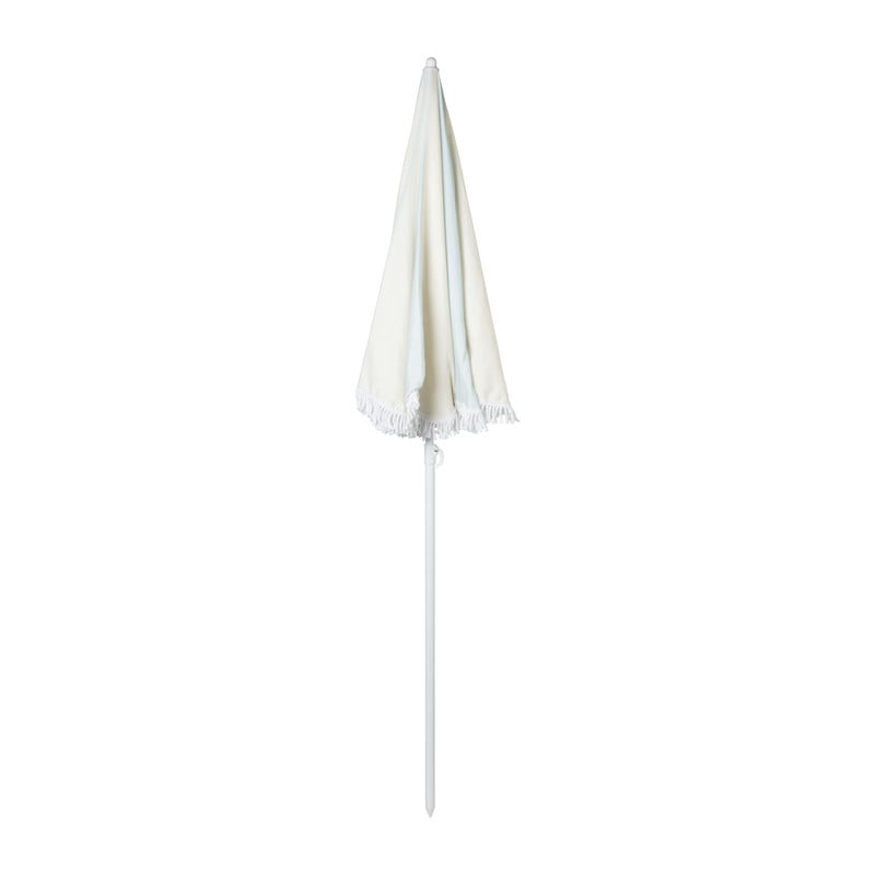 Parasol gestreept - lichtblauw/wit - ø160x180 cm