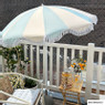 Parasol gestreept - lichtblauw/wit - ø160x180 cm