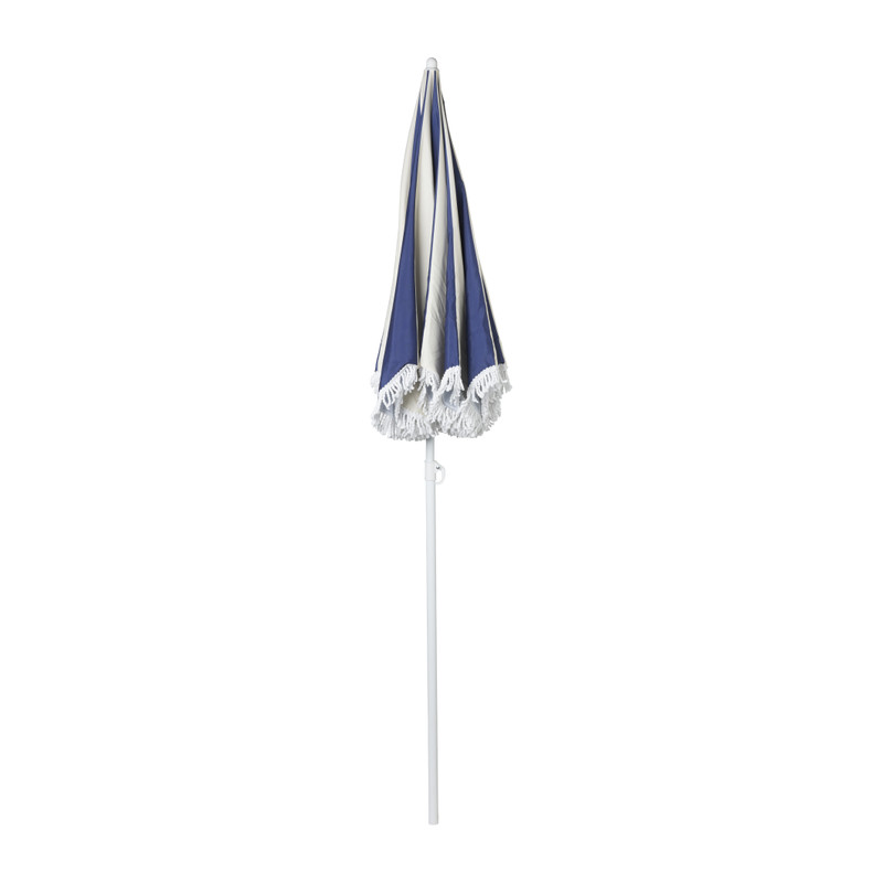 Parasol gestreept - blauw/wit - ø160x180 cm