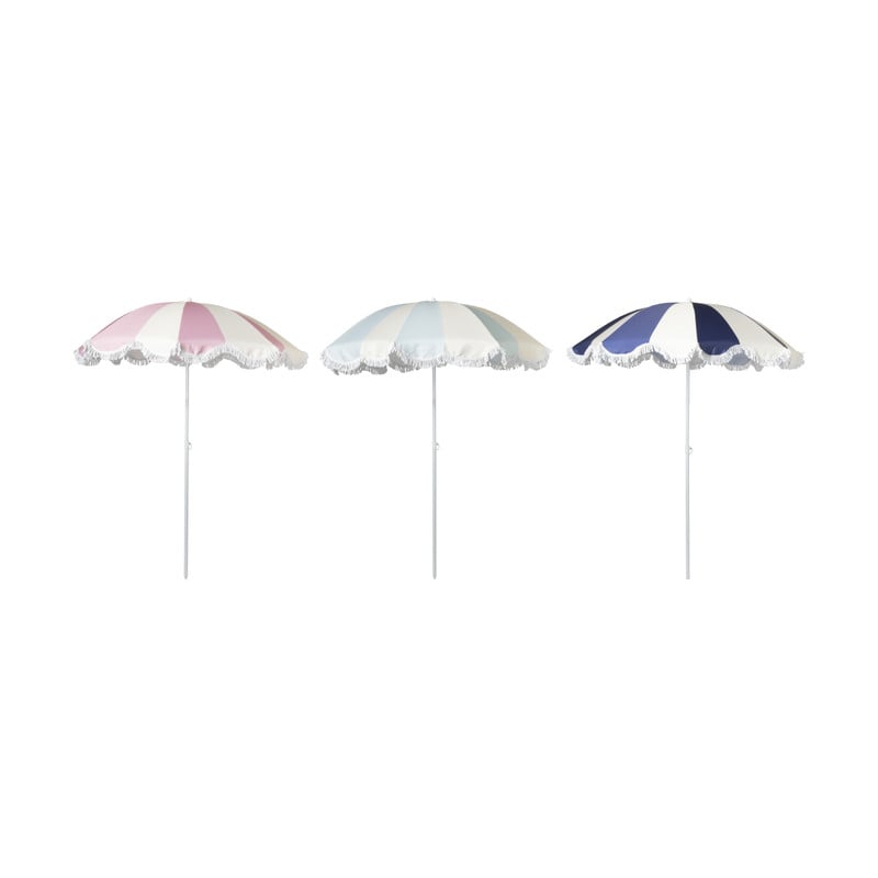 Parasol gestreept - blauw/wit - ø160x180 cm
