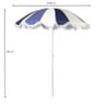 Parasol gestreept - blauw/wit - ø160x180 cm