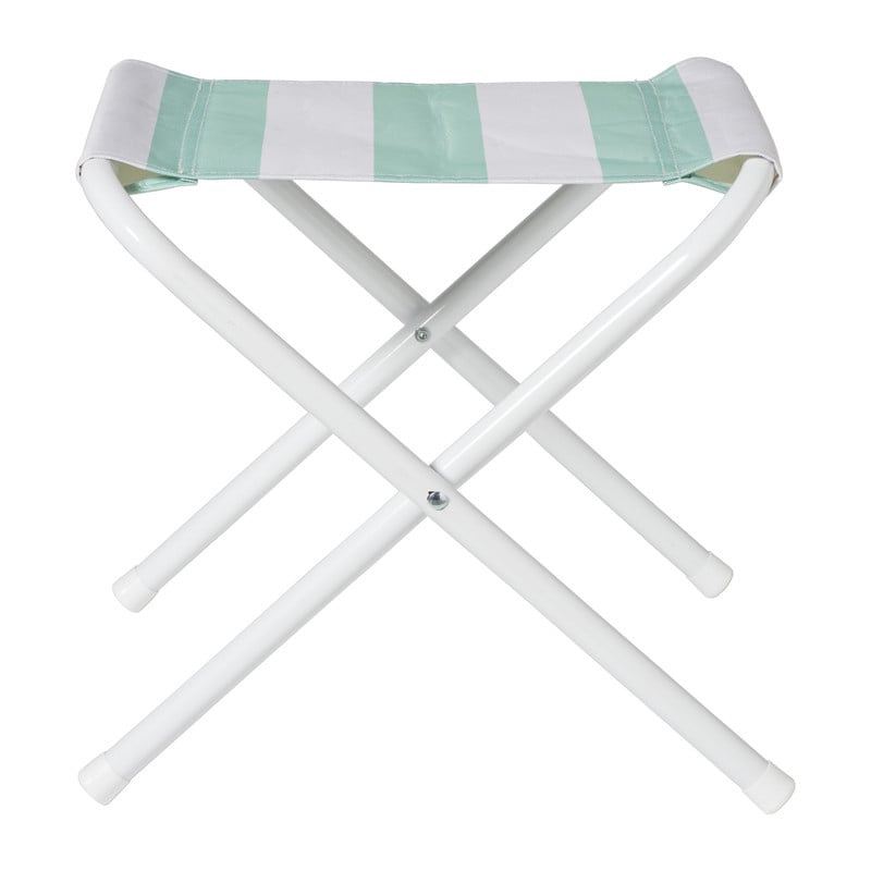 Strandstoeltje opvouwbaar - groen/wit - 35x37x37 cm