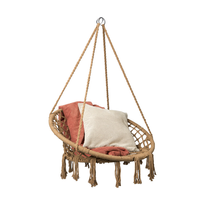 Hangstoel knoet - bruin - ⌀80x100 cm 
