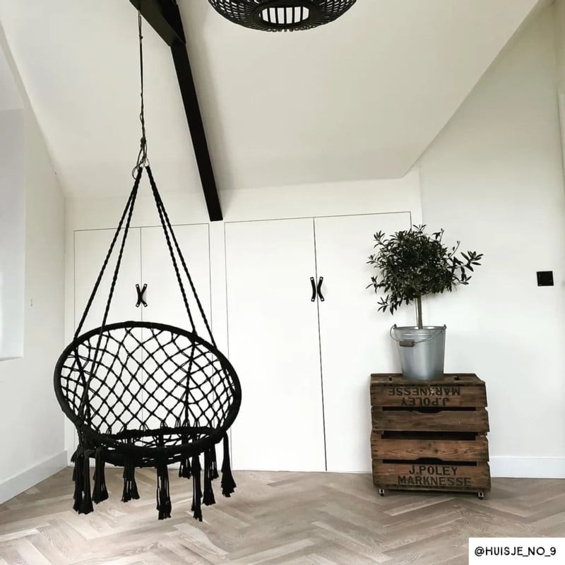 Hangstoel Knoet - zwart - ø80x100 cm 