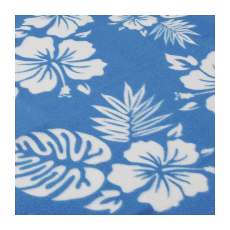 Strand/picknickplaid flowers - blauw