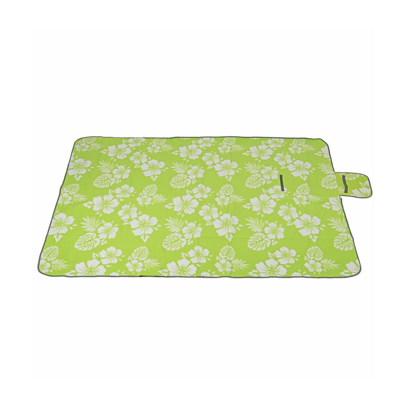 Strand/picknickplaid flowers - groen