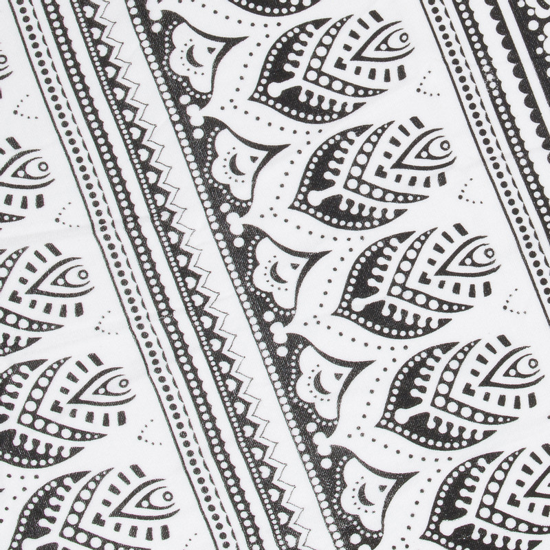 Strandlaken indian black - zwart/wit - 180x100 cm
