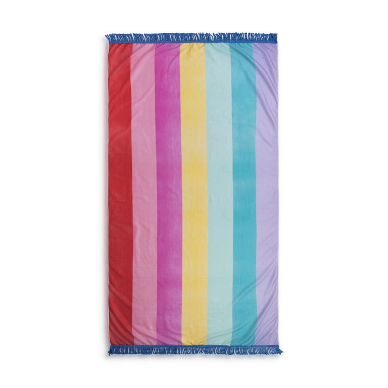 Strandlaken regenboog print - multikleur - 180x100 cm 