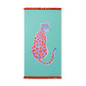 Strandlaken funky leopard - blauw - 180x100 cm 