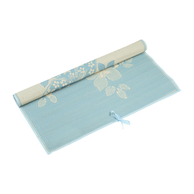 Camping/picknickmat bloem - 120x180 cm - blauw