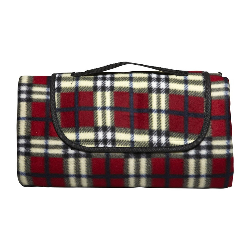 Strand/picknick plaid geruit - donkerrood