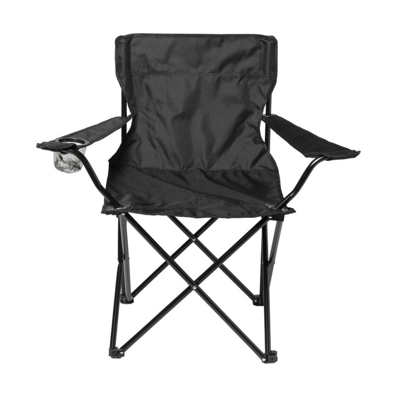 Opvouwbare campingstoel - zwart - 80x75x50 cm