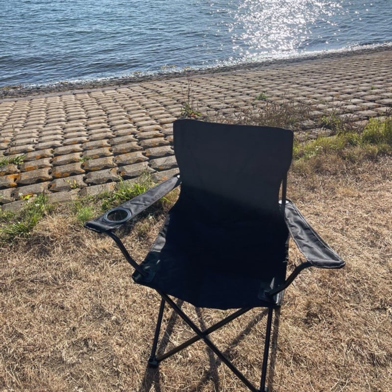 Opvouwbare campingstoel - zwart - 80x75x50 cm