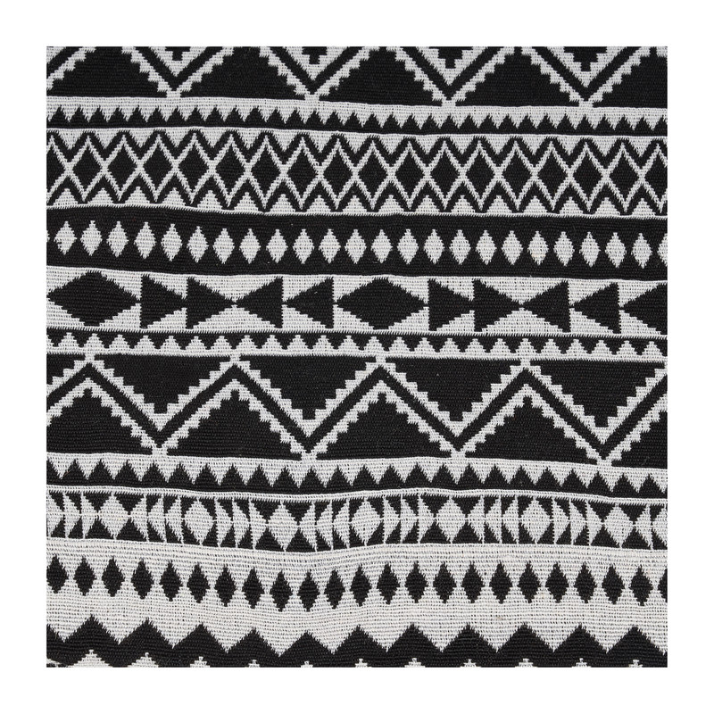 Picknickplaid aztec - zwart - 140x140 cm 