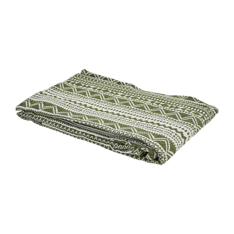Picknickplaid aztec - groen - 140x140 cm 