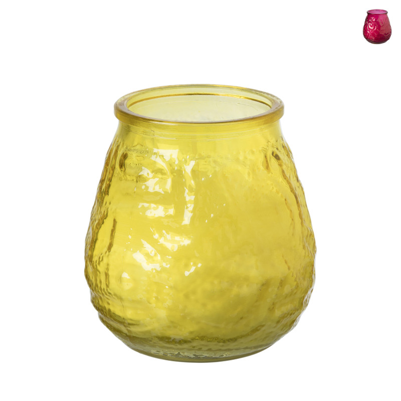 Citronella kaars in glas - diverse kleuren - ø9x9.8 cm