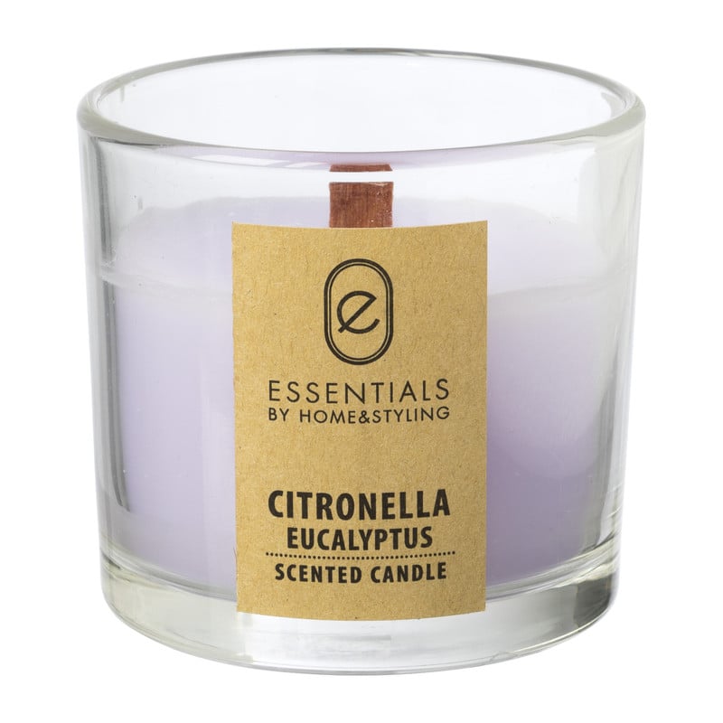Citronella kaars in glas - diverse varianten - ø8x7.5 cm