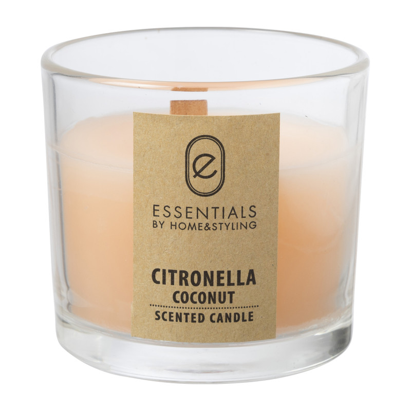 Citronella kaars in glas - diverse varianten - ø8x7.5 cm