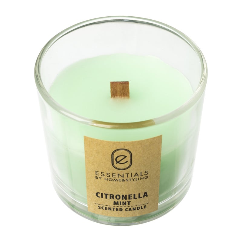 Citronella kaars in glas - diverse varianten - ø8x7.5 cm