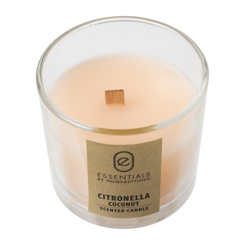 Citronella kaars in glas - diverse varianten - ø8x7.5 cm