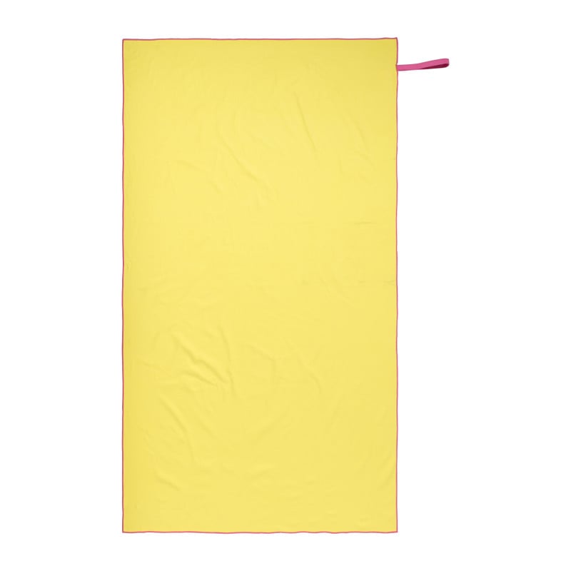 Microvezel handdoek - geel/roze - 100x180 cm