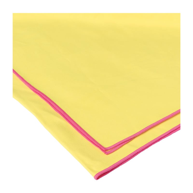Microvezel handdoek - geel/roze - 100x180 cm