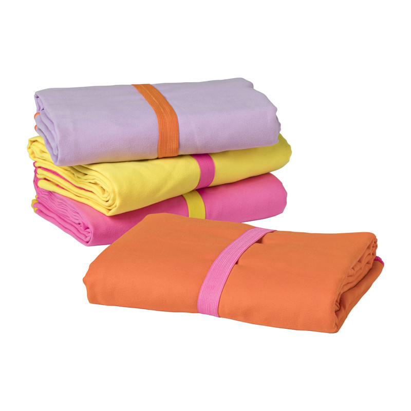 Microvezel handdoek - geel/roze - 100x180 cm
