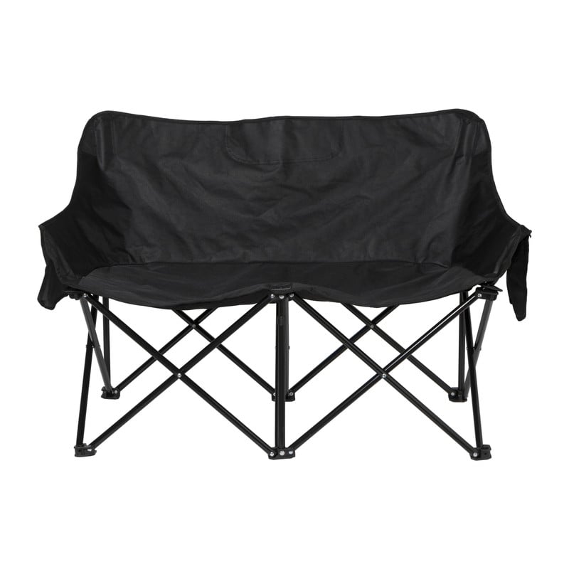 Campingbank compact - 2 zits - zwart 