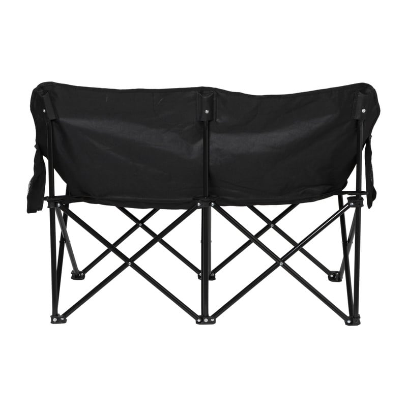 Campingbank compact - 2 zits - zwart 