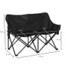 Campingbank compact - 2 zits - zwart 