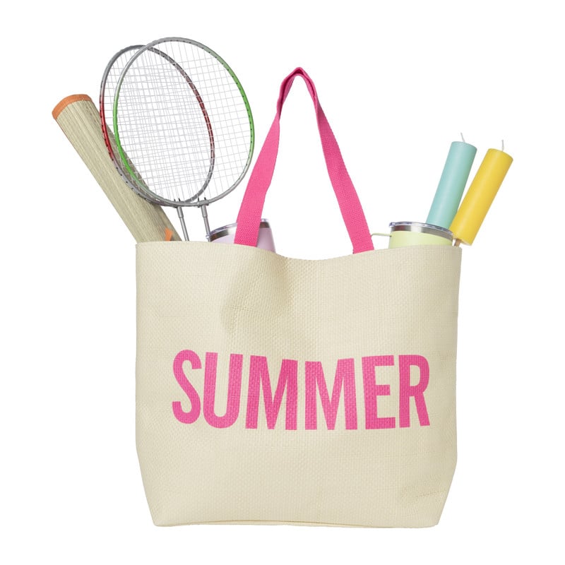 Strandtas Wilma Summer - beige/roze - 53x15x38 cm