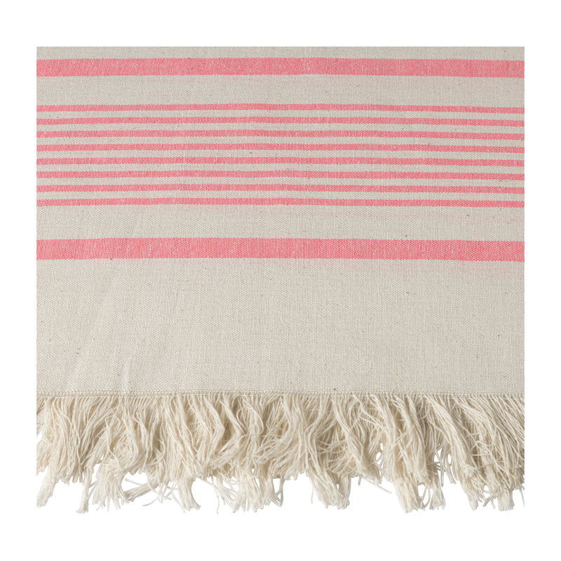 Hamamdoek Jenny - beige/roze - 90x150 cm